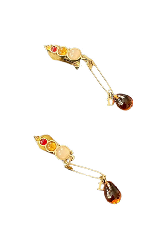 Dior Gold Pin Earrings