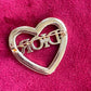 Vintage Black Enamel Dior Heart Brooch