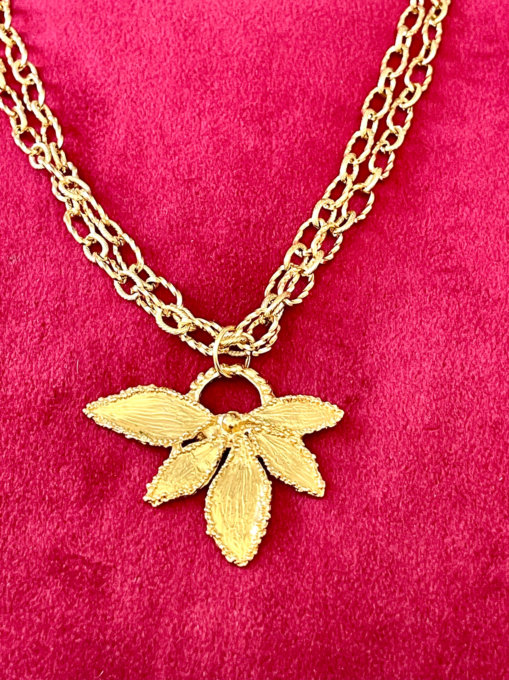 Yves Saint Laurent 80’s authentic statement pendant, collectible designer jewelry long chain necklace 