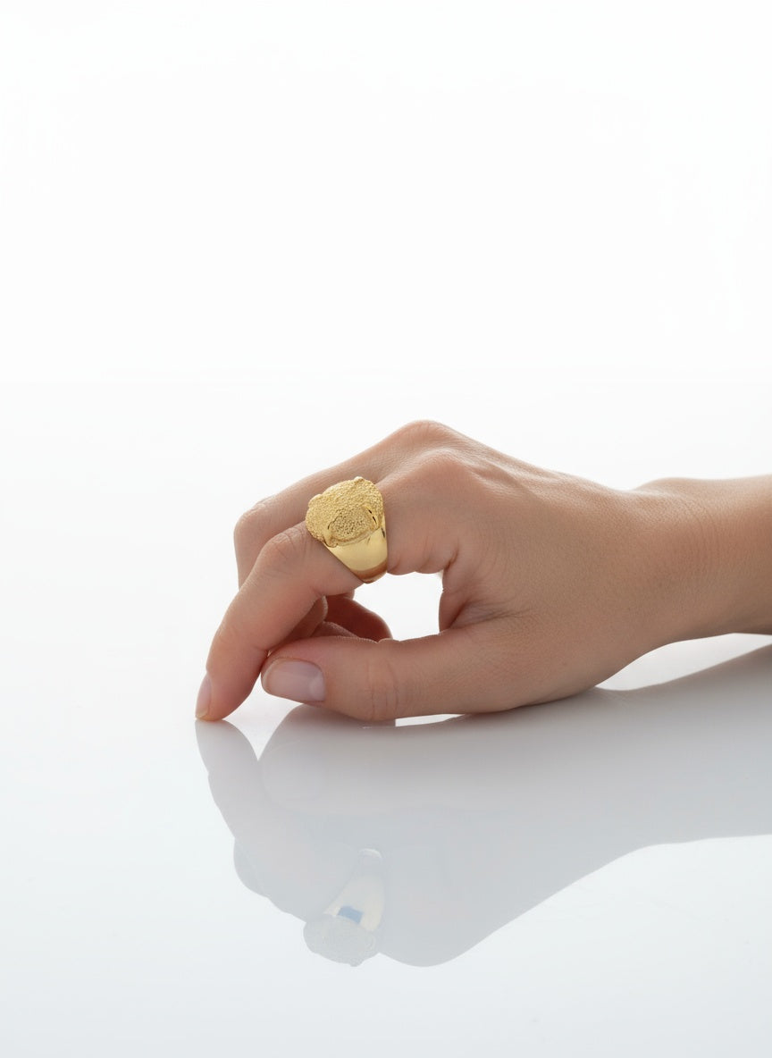 Vintage Yves Saint Laurent Ring – Size 8 – 18K Gold Refurbished – Signed