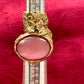 Anillo Arty dorado vintage con rosa de Yves Saint Laurent