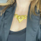 Vintage 80's raro Art Nouveau oro metal corazones collar estilo Christian Lacroix