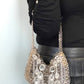 Large Metal Shoulder Bag Crystal Charms Brooches Style Paco Rabanne