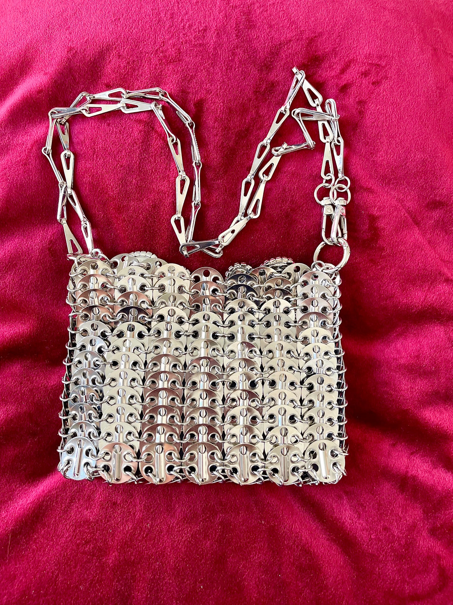Metal Bag Crystal Charms Phone Holder Style Paco Rabanne ( Style 2 )