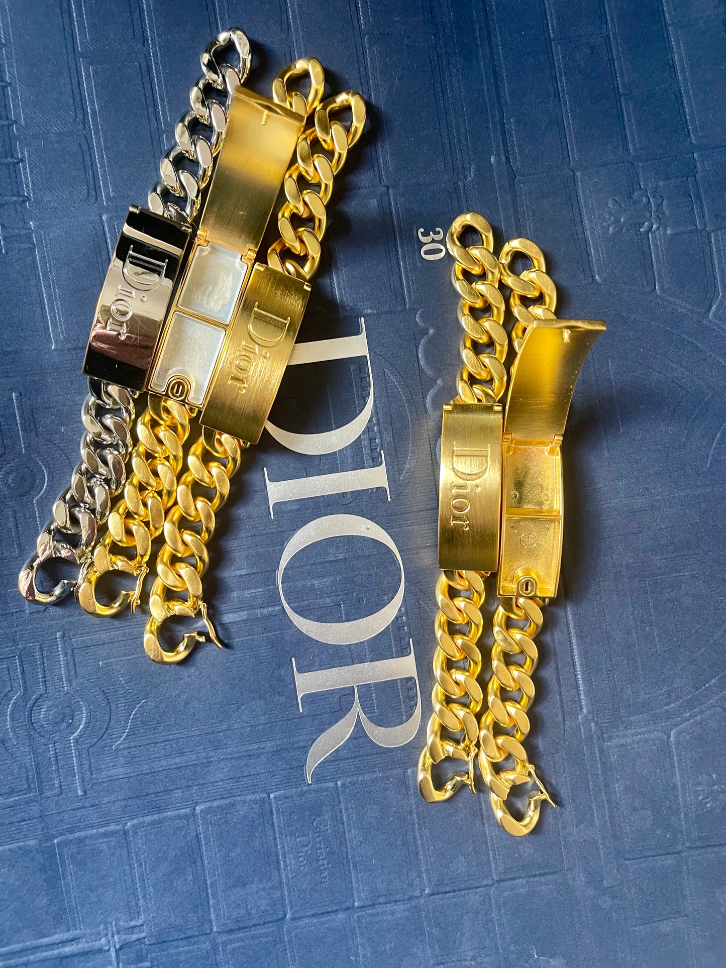 18K Yellow Gold Plated Dior Beauty Chunky Chain Refurbished Small Defect