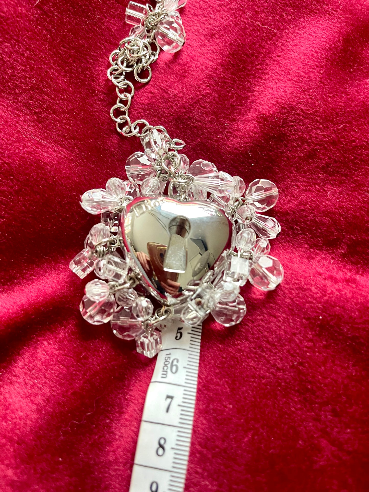 Charm para bolso con forma de corazón de plata de Dior, coleccionable vintage