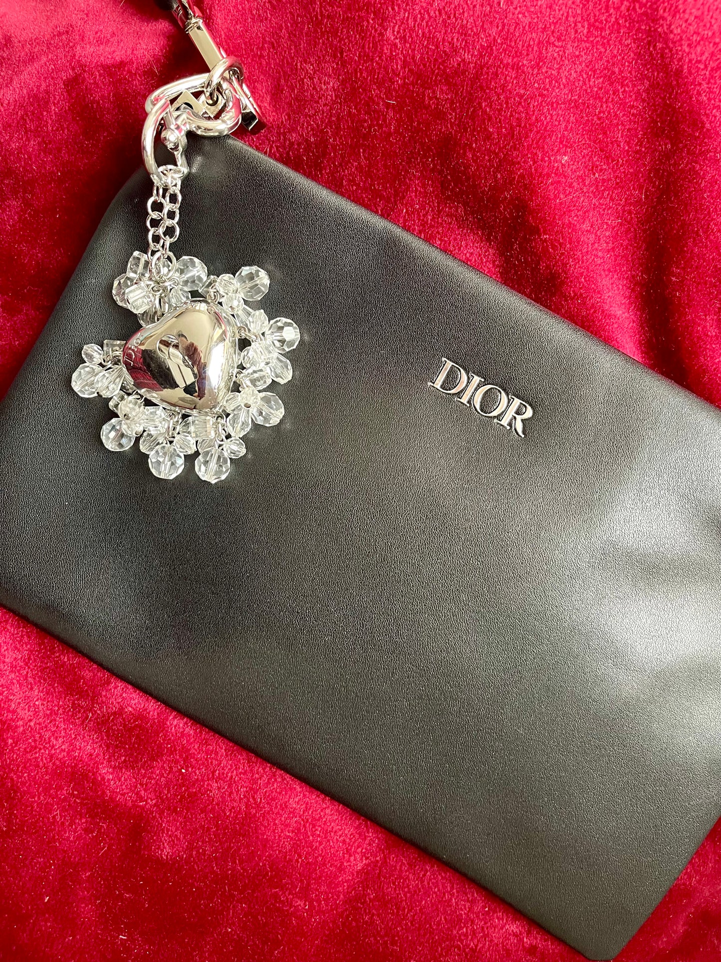 Charm para bolso con forma de corazón de plata de Dior, coleccionable vintage