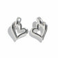 Yves Saint Laurent vintage white gold plated heart earrings - clip-on style