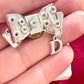 Dior Ribbon Silver Charm Pin Brooch