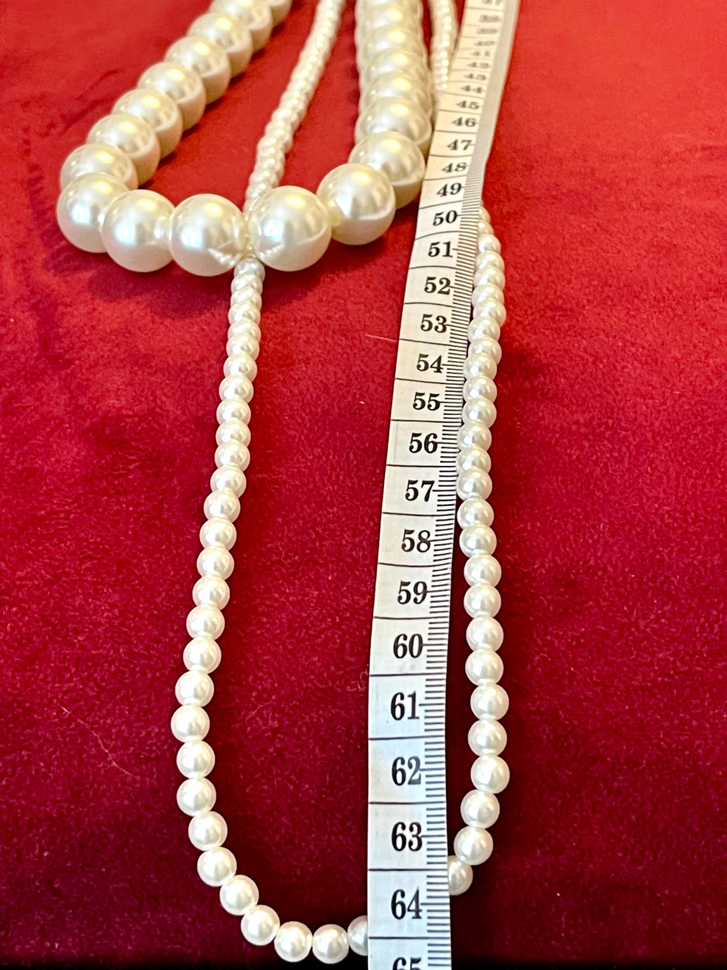 Vintage Statement Faux Pearls Necklace New Cross Pendant