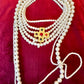 Vintage Statement Faux Pearls Necklace New Cross Pendant