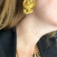 Vintage Nina Ricci statement heart earrings shown worn for scale