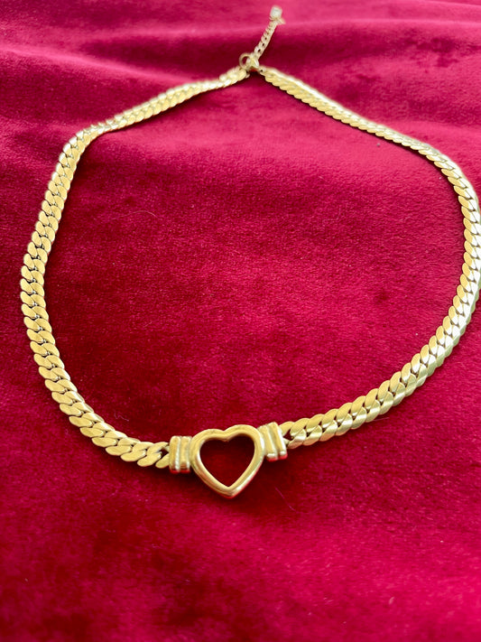 Gold Heart Chain Necklace