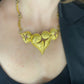 Vintage 80's raro Art Nouveau oro metal corazones collar estilo Christian Lacroix