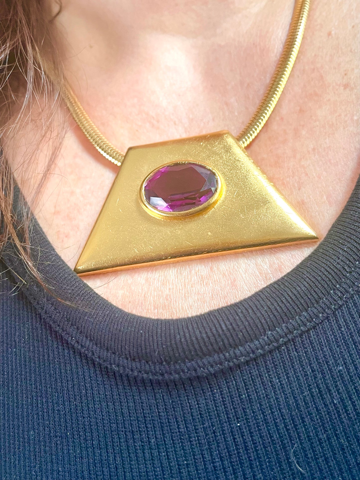 Collier géométrique vintage Yves Saint Laurent des années 70