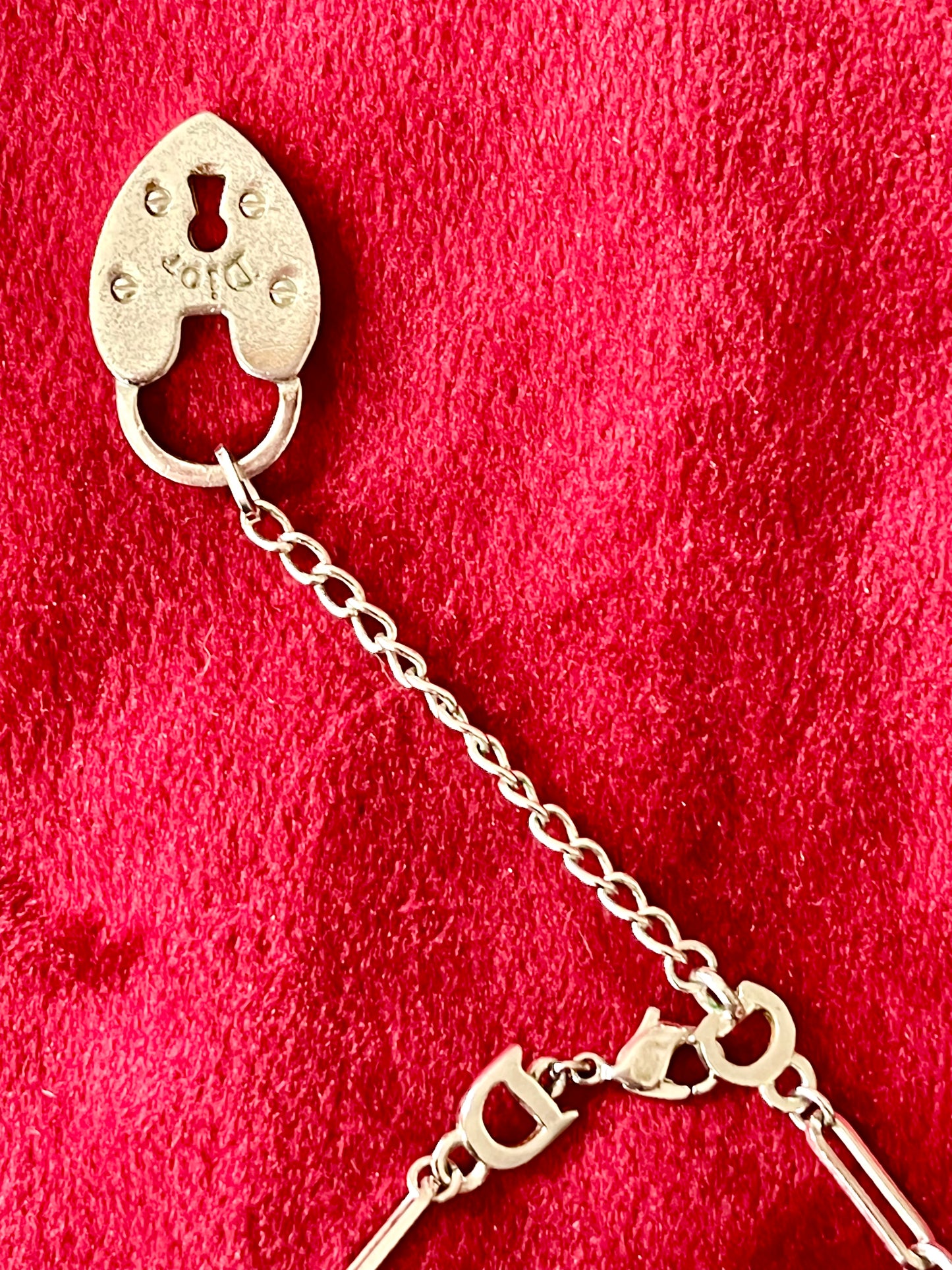 Collier à breloques Dior Vintage en argent