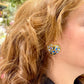 Vintage Yves Saint Laurent Blue Heart Crystal Earrings – Gold Tone