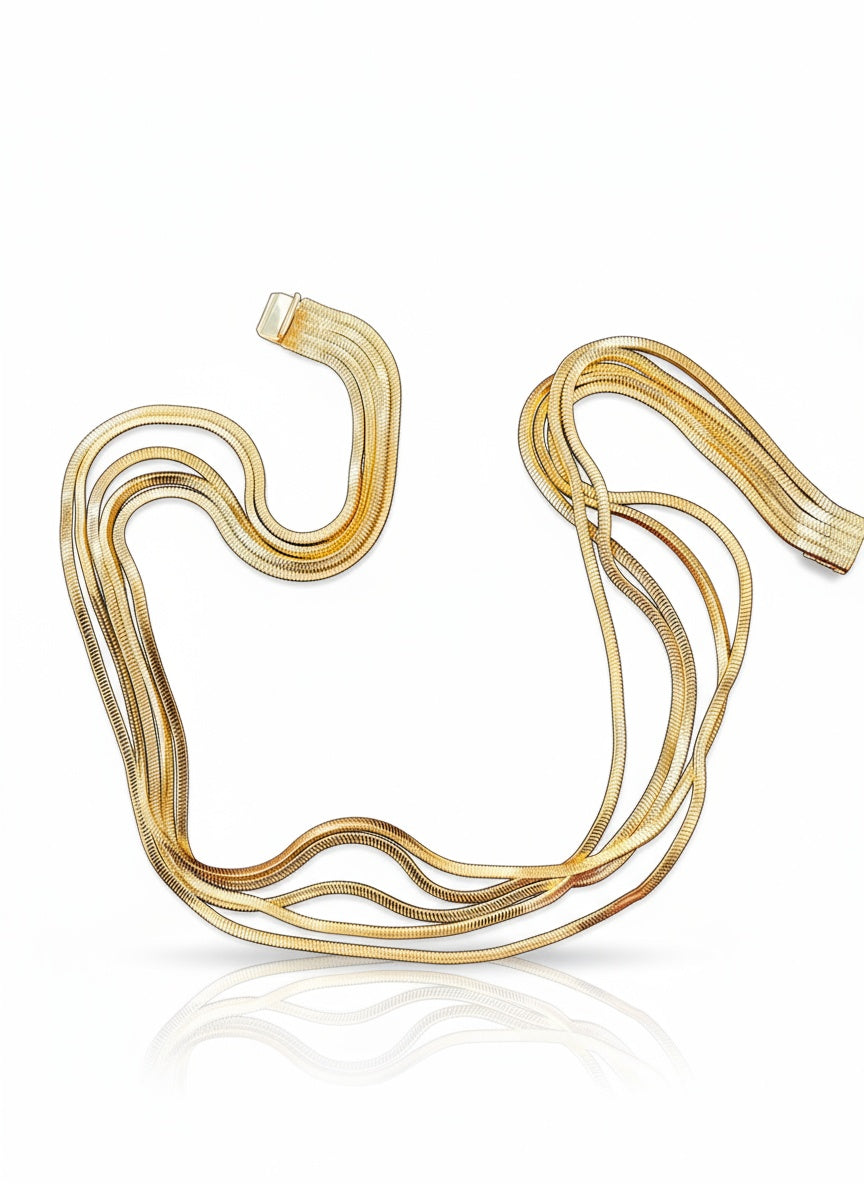 Vintage Yves Saint Laurent Multi-Strand Gold Necklace – Refurbished 18K, Optional Pendant Styling