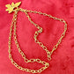 Long chain necklace vintage authentic leaf pendant Yves Saint Laurent gold plated statement chocker necklace 