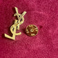 Gold Tone YSL Pin Yves Saint Laurent Unisexe Authentique vintage