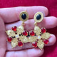 Boucles d'oreilles pique rouge style Christian Lacroix Yves Saint Laurent Vintage