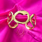 Dior vintage silk scarf and gold bracelet shown separately upper view 