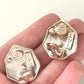 Vintage Yves Saint Laurent Silver Tone Hexagon Logo Clip-On Earrings