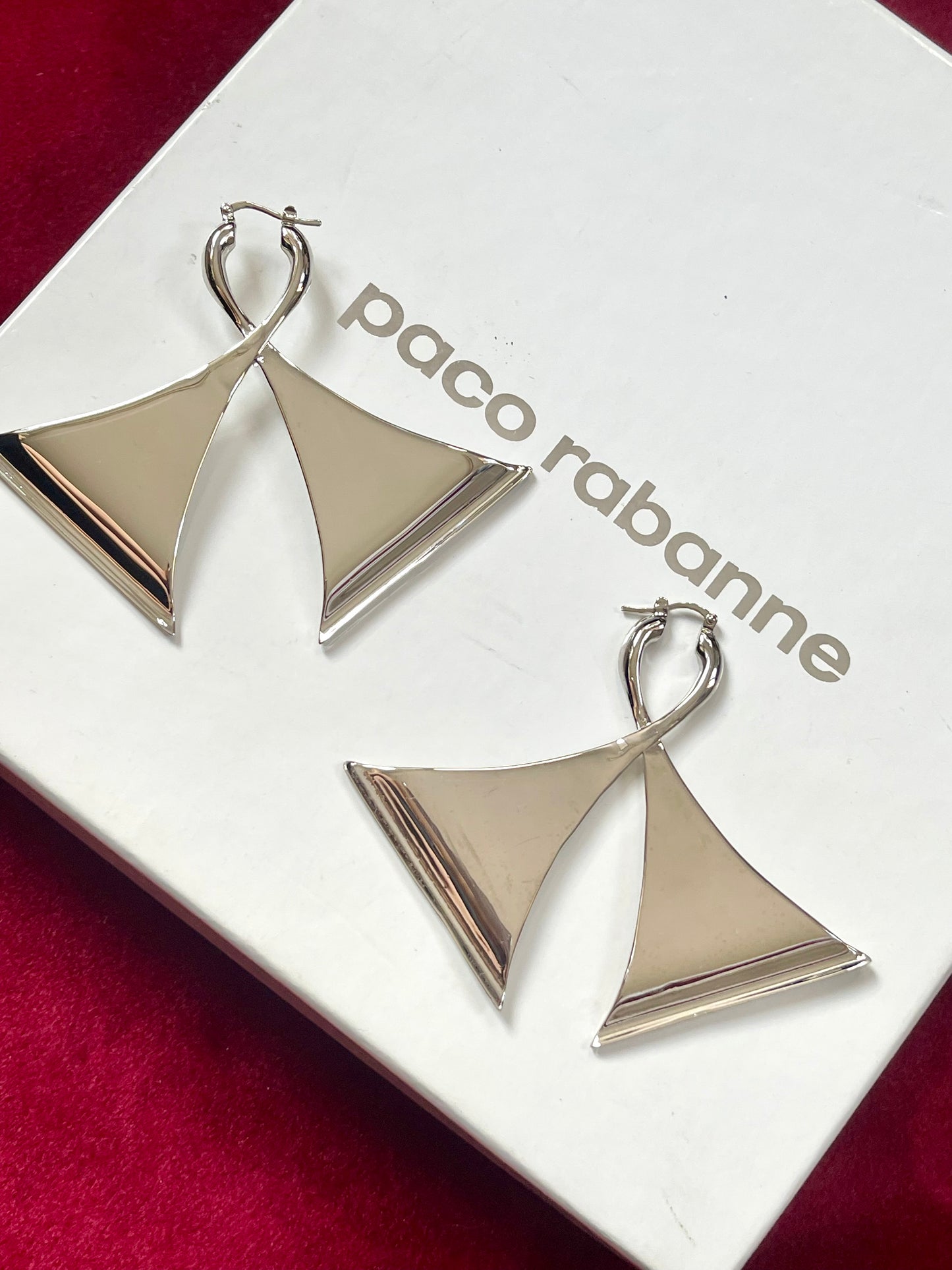 Pendientes de aro Paco Rabanne en tono plateado