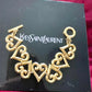 Vintage Used Art Nouveau Hearts Yves Saint Laurent 90’s Authentic Bracelet