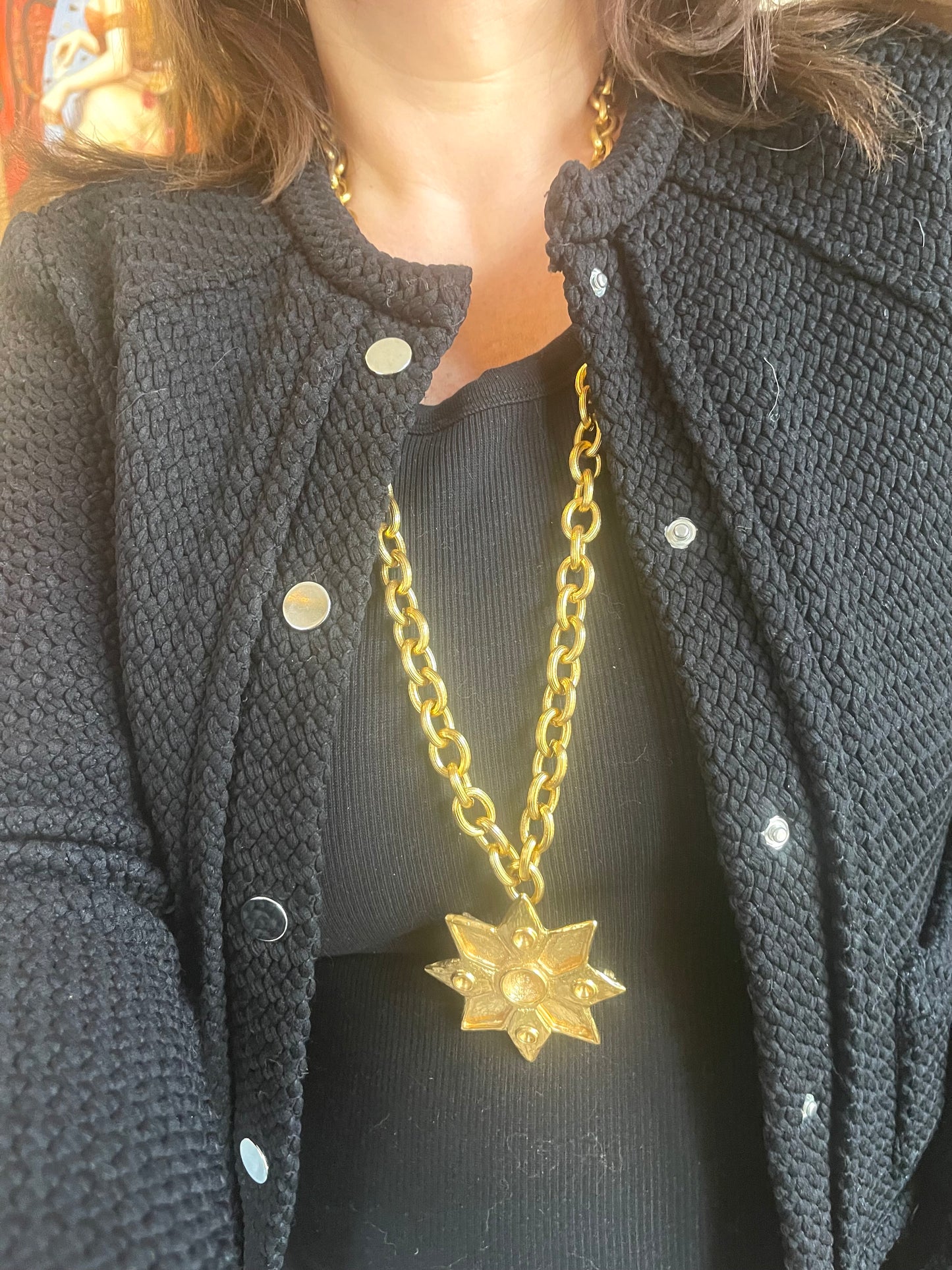 Collier pendentif étoile rare vintage Yves Saint Laurent