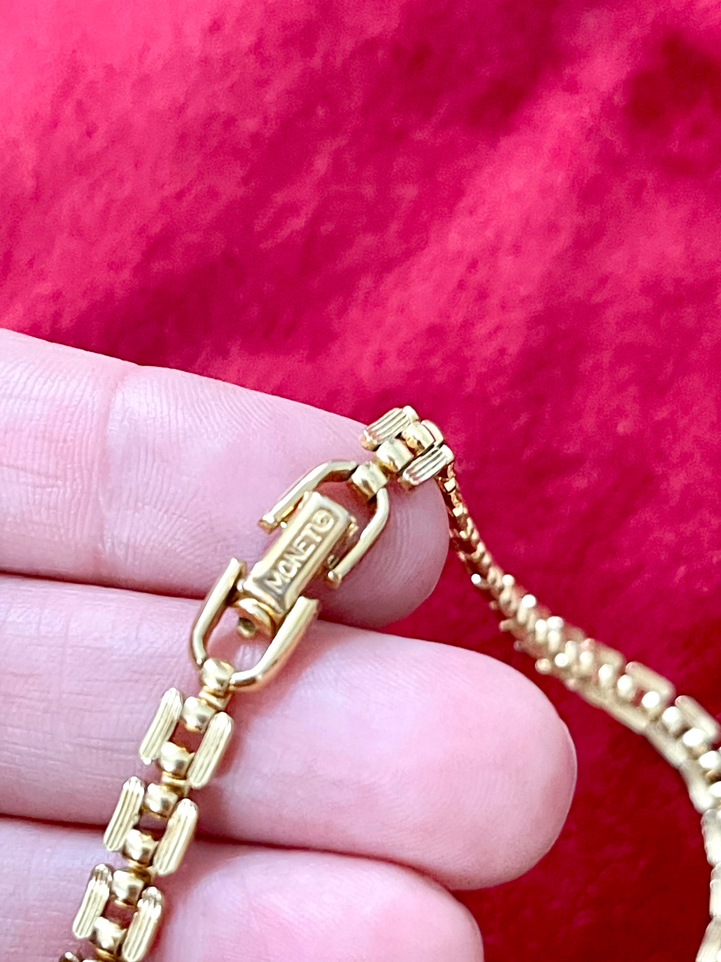 Refurbished18KG Vintage Yves Saint Laurent Love Pendant Monet Necklace