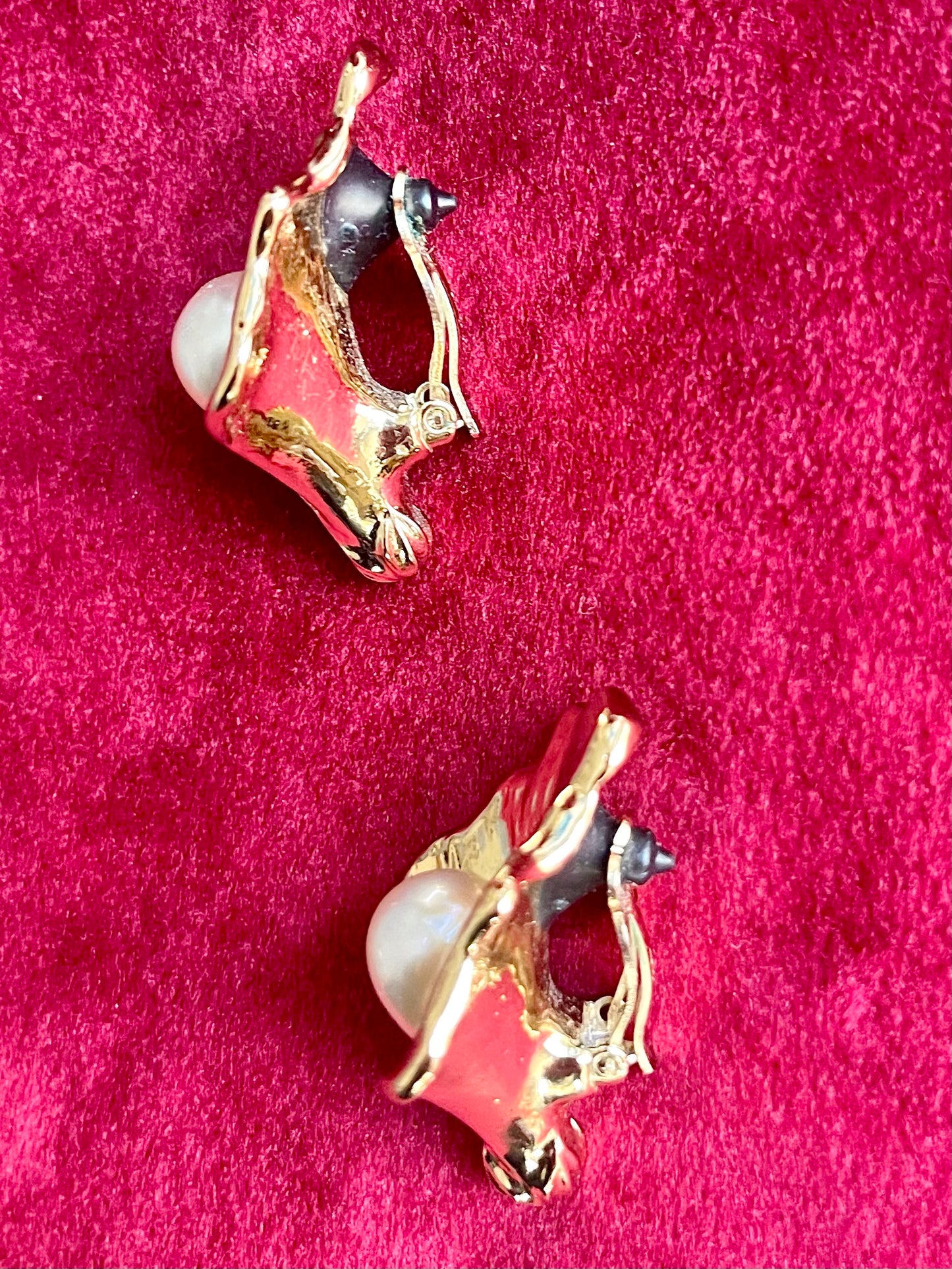 Vintage Yves Saint Laurent Calla Lily Pearl Earrings