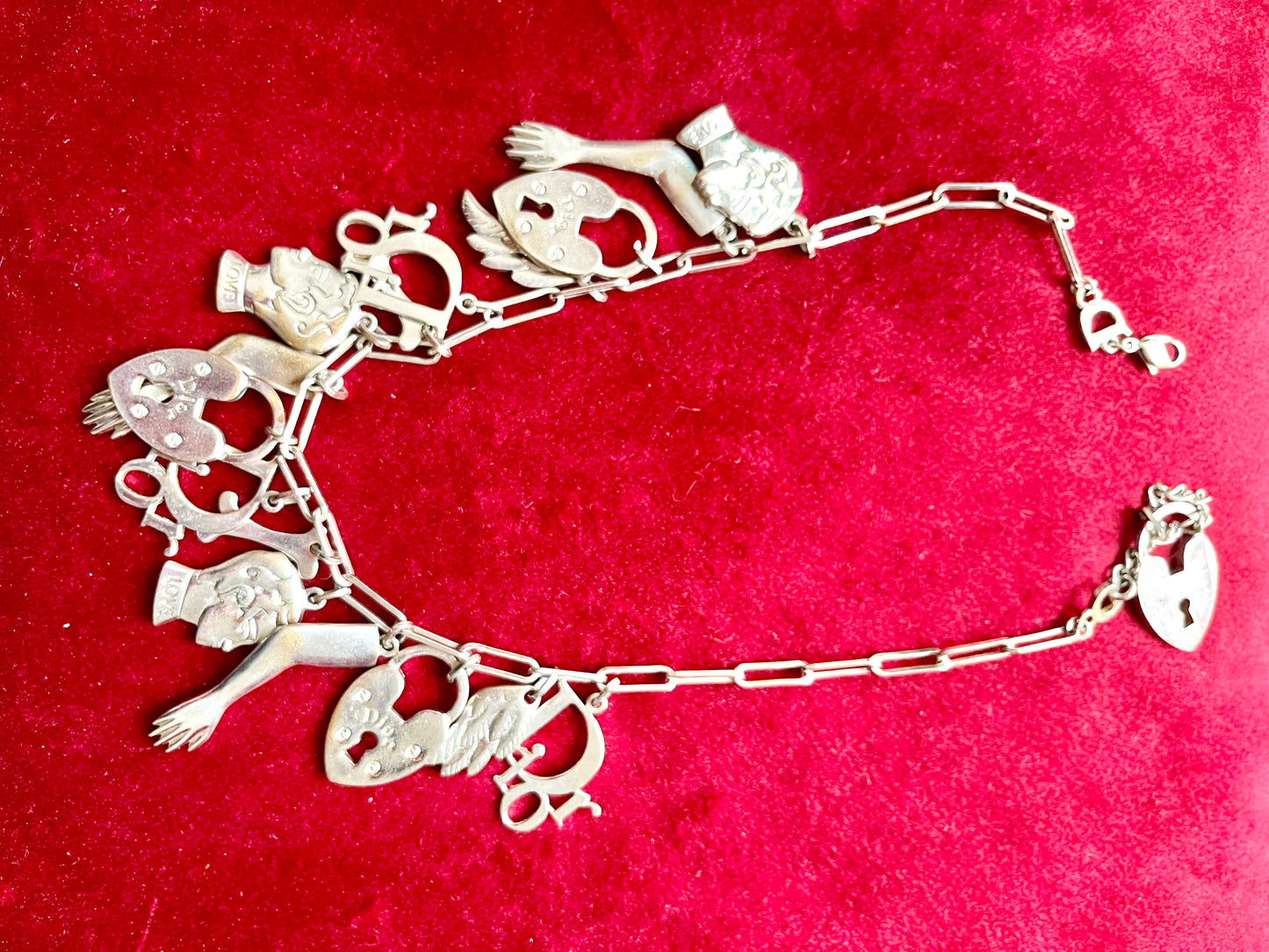 Collier à breloques Dior Vintage en argent