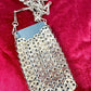 Back view Phone holder silver metal Crystal crossbody bag style Paco Rabanne Sparkle 1969 