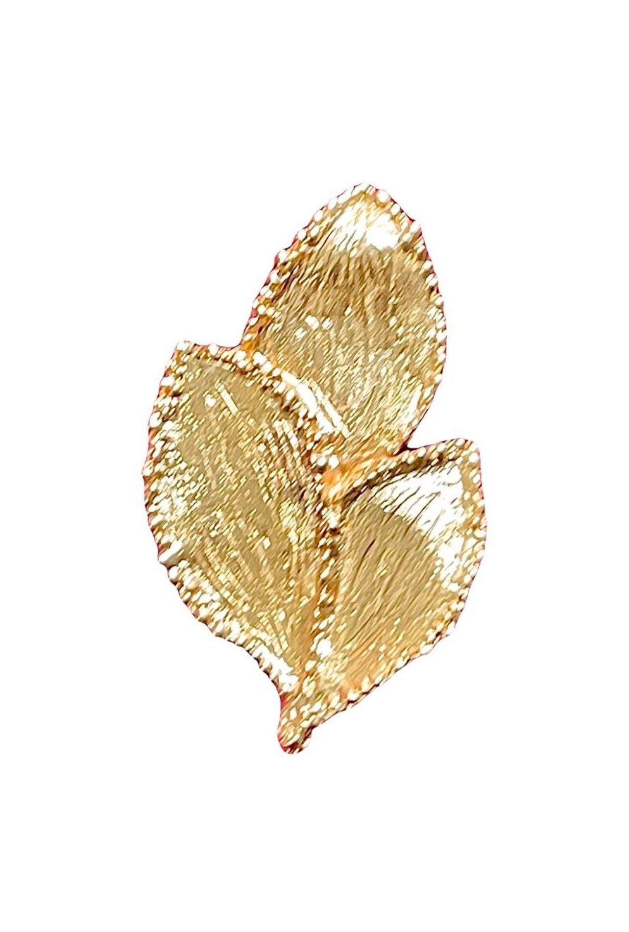 Vintage Yves Saint Laurent 80s 90s gold tone leaf brooch excellent condition 