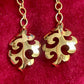 Yves Saint Laurent vintage earrings front view gold plated statement design