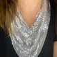 Silver Pixel Metal Scarf Necklace