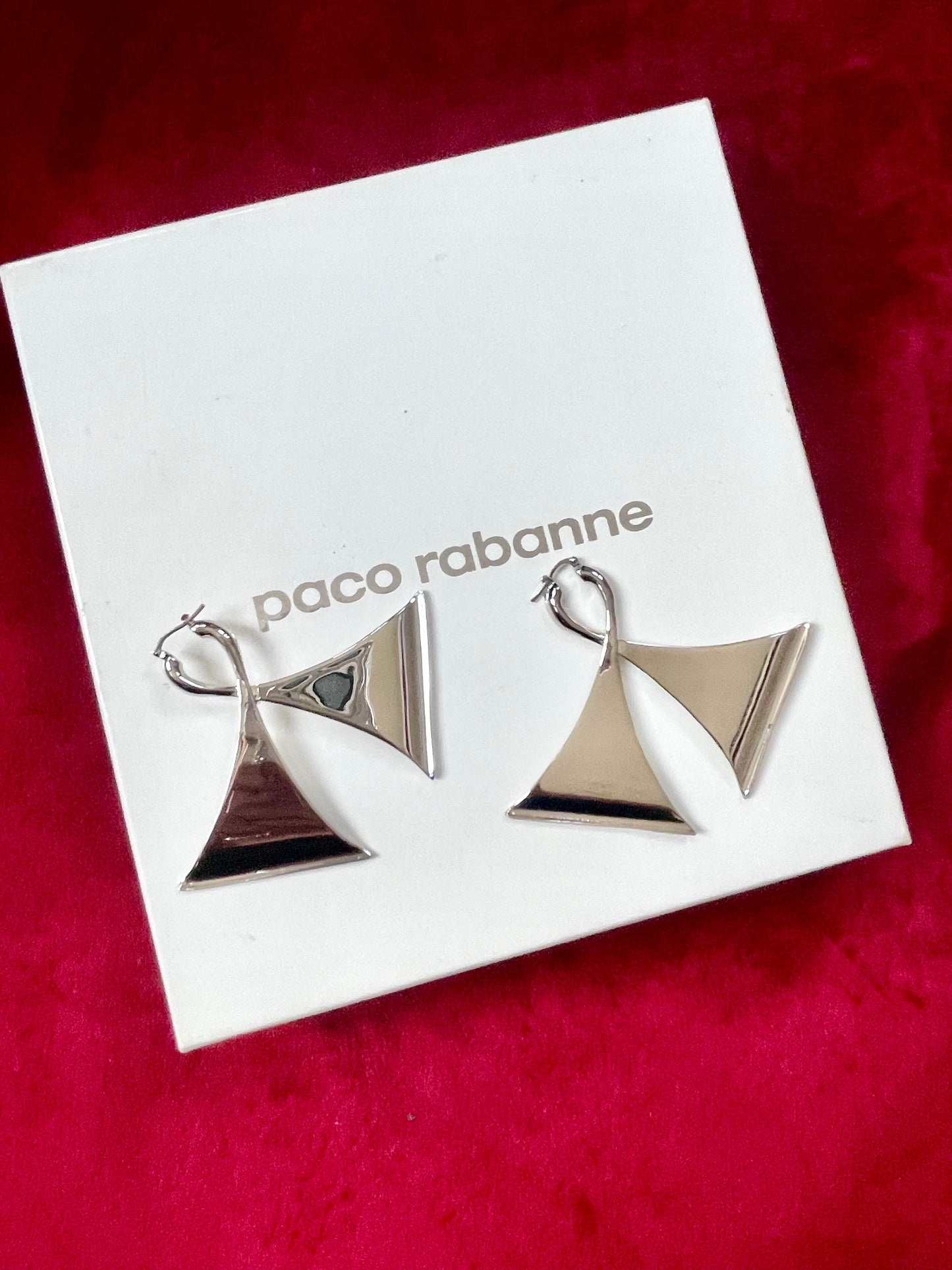 Pendientes de aro Paco Rabanne en tono plateado