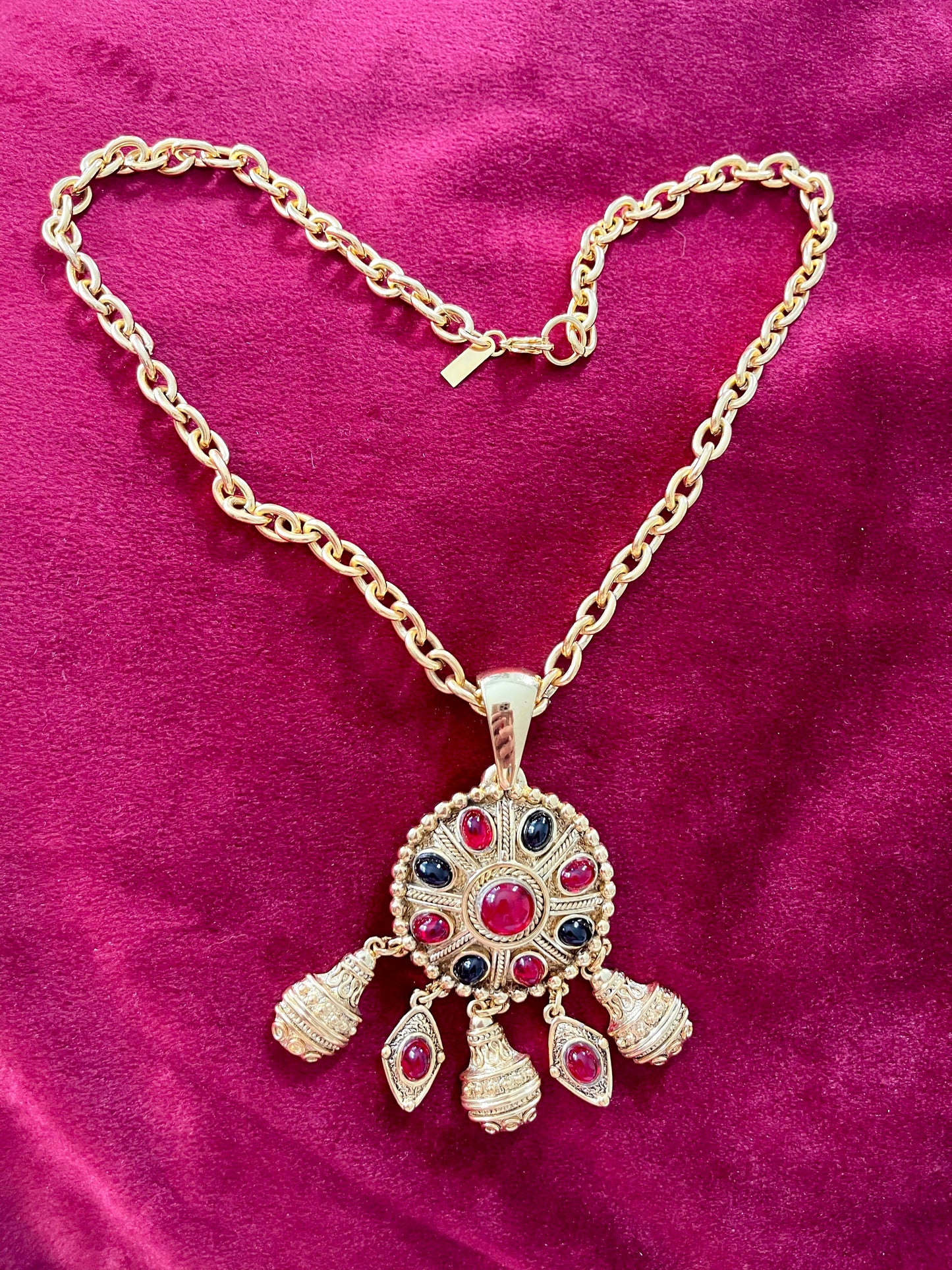 Pendant Charms Refurbished 18K Gold 80’s Necklace Style Yves Saint Laurent