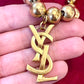 YSL Gold Vintage Charm Pendant Necklace