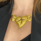 Vintage 80's raro Art Nouveau oro metal corazones collar estilo Christian Lacroix