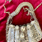 Bolso Mini De Metal Con Charms De Cristal Broches Estilo Paco Rabanne