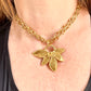 Chocker necklace Vintage 80’s Yves Saint Laurent Leaf Pendant authentic worn by model versatile adjustable design 