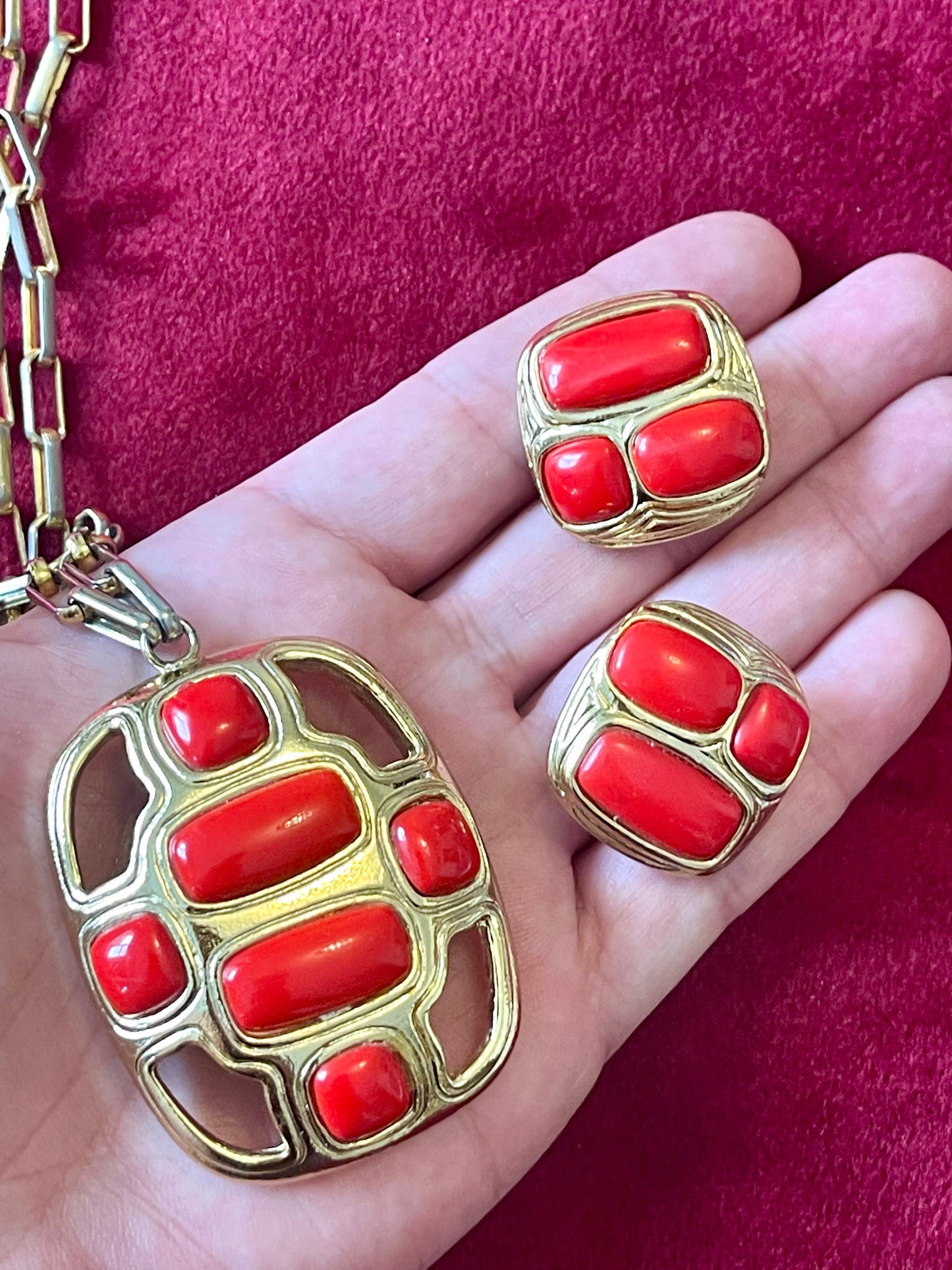 Conjunto de joyería de moda de los años 80 de Orena