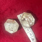 Vintage Yves Saint Laurent Silver Tone Hexagon Logo Clip-On Earrings