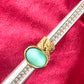 Yves Saint Laurent Vintage Arty Turquoise Tone Gold Metal Ring