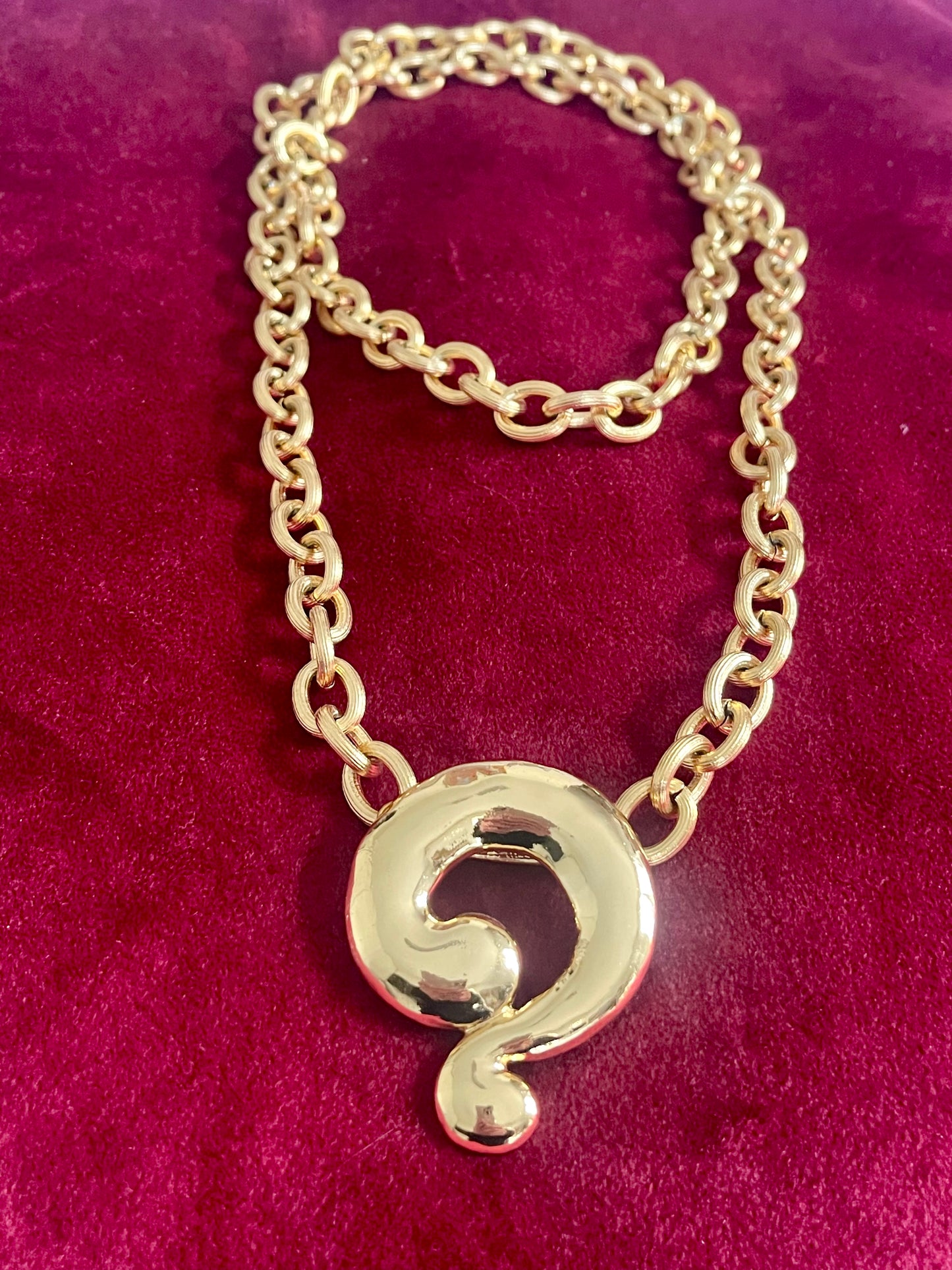 Question Mark Vintage Scarf Holder Pendant Yves Saint Laurent