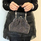 Black Rhinestones Handbag Haute Couture Style