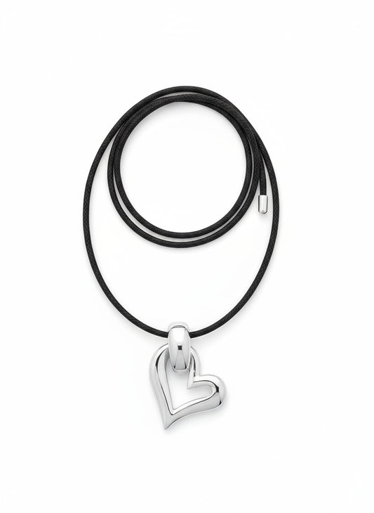 Necklace with a heart-shaped pendant on a white background