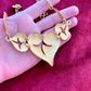 Vintage 80's raro Art Nouveau oro metal corazones collar estilo Christian Lacroix